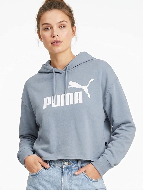 Puma Tops - Puma Light Blue Cropped Logo Hoodie XL streetwear casual trendy comfort 504